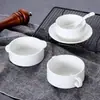 Cuenco de sopa blanco puro de estilo occidental simple y creativo con dos asas, taza de sopa, cuenco para sopa, vajilla de cerámica para hornear, cuenco para avena de desayuno, cuenco para postre