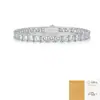 Pulsera de Tenis de Plata de Ley S925 Transfronteriza Moissanita Plata de Ley Nicho Lujo Ligero Pulsera de Gama Alta Joyería de Mano Versátil de Moda para Mujeres