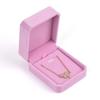 Joyero de terciopelo rosa, caja para pendientes, caja para anillos, collares, pulseras, caja portátil pequeña y exquisita