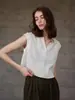 Liquidación de Vestido Camisa sin Mangas de Lino para Mujer, Verano Exportación Simple para Viajes al Trabajo Top Azul de Gama Alta
