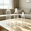Venta directa de fábrica, botella de bambú de 120 ml, 250 ml y 380 ml, botella de doble sección, plástico PET, loción transparente, champú diario.