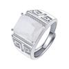 Anel Jinjia Hua Zircônia Azul Diamante Quadrado Padrão Agressivo nas Costas Abertura Inlaid com Safira Temperamento de Negócios Tendência Anel Masculino