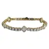 Pulsera de Cadena Tenis Trébol de Cuatro Hojas de Acero de Titanio, Versátil, de Alta Gama, Lujo Ligero, Pulsera de Trébol de Cuatro Hojas con Circonita, Exquisito Diseño de Lujo Ligero