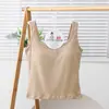 Diseño de Escote en V Espalda Descubierta con Lazo Sentido del Diseño Espalda Hermosa Chaleco de Hombro Ancho para Mujer Chica Caliente Verano Almohadilla Integrada en la Copa Ropa Interior Ropa Exterior Top