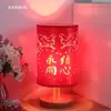 Luz nocturna cálida romántica para habitación de boda, mesita de noche, lámpara de mesa de dormitorio, simple moderna, regalo de boda para cuidado, lámpara Ever