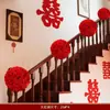 Conjunto de Decoração de Quarto de Casamento, Corrimão de Escada, Hortênsia, Decoração de Casa Rural, Grande Flor Vermelha Celebração de Casamento Suprimentos para Casamento