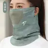 Nueva mascarilla facial refrescante de seda helada para el verano con protección solar, con gomas para las orejas, protección para el cuello, transpirable, adecuada para ciclismo y uso al aire libre, protección UV