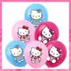 Nova Decoração de Festa de Aniversário Rosa Tema Gato Kt Banner Saco de Presente Copo de Papel Descartável Prato de Papel Guardanapo de Papel