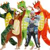 Camisón de franela con dibujos de animales para otoño e invierno, ropa de dormir de dinosaurio, mono de panda 3D, ropa de casa con capucha para hombres y mujeres