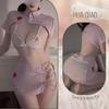 Lingerie Sexy, Não Precisa Tirar, Sedução Apaixonada na Cama, Uniforme de Enfermeira Sexy Sedutor de Seios Pequenos com Tiras Qqny Lingerie Sexy Feminina