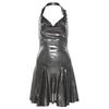 Falda de tirantes halter tailandesa para mujer Vestido de verano Pura lujuria Chica caliente Espalda descubierta Cintura adelgazante Falda corta