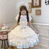 Bolo de Fondant~Menina de Açúcar Branco Design Original Vestido Lolita Fofo JSK Vestido de Suspensório para o Verão