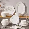 Jingdezhen 2026 Novo Conjunto de Louça com Tigela e Prato Embossados, Estilo Francês Luxo Leve Retrô Cor Sob Esmalte Tigela de Arroz Cerâmica Doméstica