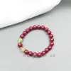 Pulseira de lótus de coração puro com areia roxa e dourada natural de alto teor, pulseira de lótus e cinábrio vermelho, calcedônia, novo estilo
