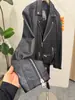 Chaqueta de cuero para motocicleta para hombre transfronteriza con cinturón en el dobladillo