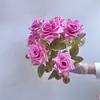 Ramo de Rosas Artificiales para Boda Flor Artificial Flor Decorativa Hogar Sala de Estar Flor Artificial de Boda Rosa de Siete Cabezas Rosa