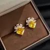 Pendientes de Zirconia Coloridos Pesados Brillantes Artesanales Estilo Retro Artístico Elegantes para Cena Pendientes Vintage de Alta Gama