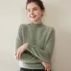 Suéter de Punto de Lana Suave y Ceroso Prendas de Punto 2025 Otoño e Invierno Nuevo Punto Holgado de Punto Rombo Cuello Medio Alto Prendas de Punto de Cachemira para Mujer