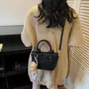 Diseño de Nicho Textura Casual Bolso de Moda Otoño Nueva Tendencia Bolso de Hombro Cruzado 2025 Bolso Cubo para Mujer