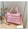 Bolsa de Ombro de Algodão Listrada em Relevo de Alta Qualidade, Fashion, Simples, Versátil, Bolsa Tote de Grande Capacidade, Bolsa Grande Transfronteiriça