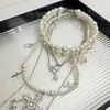 Colar Cruz de Diamante Multicamadas de Pérola para Mulheres, de Alta Qualidade, Versátil, Moderno e de Luxo Leve