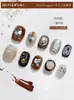 Atmósfera de Otoño e Invierno Ámbar Difuminado Uñas Portables Puras Hechas a Mano Uñas Removibles Blanqueadoras Parches para Uñas Parches para Uñas