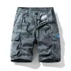 Pantalones Cortos de Verano para Hombre Camuflaje Multi-Bolsillo Overol para Hombre Transfronterizo para Hombre Micro-Elástico Cintura Elástica Rectos de Algodón Pantalones de Cinco Cuartos