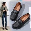Longa Permanência Não Cansado Sapatos de Ervilha Sapatos de Trabalho Cozinha Sapatos Casuais de Couro Femininos Couro Solado Macio Antiderrapante Sapatos Femininos Sapatos de Mãe