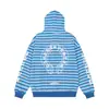 Sudadera con capucha a rayas estilo americano, letra gótica, corte holgado, suéter casual deportivo para primavera y otoño, moda masculina, marca de tendencia europea y americana