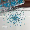 Acessórios de zircone azul marinho para nail art, strass de fundo chato, diamantes azuis super brilhantes, tendência popular online, atacado