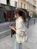 Jaqueta Reversível Estilo Coreano Fan Sun XH Outerwear Dongdaemun Outono Nova Chegada Gola Alta Zíper Jaqueta de Lã Feminina