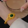 2025 Nuevo Pulsera Ovalada de Huevo de Jaspe Chino Moda Elegante Antigua Hueca Pulsera de Diamante de Seda