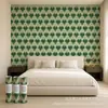 Impressão UV Adesivo de parede autoadesivo Padrão de folha triangular verde e branco Parede de fundo da sala de estar Personalização por imagem Atacado