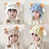 Otoño e Invierno Lindo Sombrero de Felpa con Orejas de Cordero Protección para los Oídos Cálido y Engrosado Sombrero Pullover para Niños y Niñas Sombrero de Bebé de Invierno