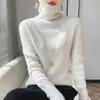 Gola alta cruzada feminina gola alta modelagem justa novo macio 2026 Outono Inverno suéter malha camada base roupa íntima