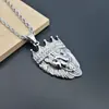 Amazon Europeo y Americano Caliente Hip Hop hiphop Joyería Acero de Titanio Chapado en Oro Diamante Corona Cabeza de León Colgante