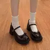 Novos Sapatos Estilo Laço para Combinar com Saias, Fofos Sapatos Plataforma Estilo Japonês para Mulheres, Sapatos Loafer de Couro Doce Estilo Britânico para Primavera