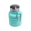 Tetera plegable redonda de silicona resistente a altas temperaturas, Taza de agua para deportes de ciclismo al aire libre, Tabla de hielo retráctil portátil
