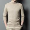 Roupas Masculinas Honghu 2025 Outono/Inverno Novo Suéter de Tricô Básico de Cor Sólida Gola Alta Curta para Homens 810