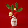 Día de Año Nuevo 2026 y Año Nuevo Chino Significado Propicio Arreglo de Florero con Planta Verde Artificial Tejido a Crochet Hecho a Mano