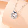 Collar elegante de plata de ley 925 con diseño de nicho y cadena de clavícula de circonita de lujo con colgante de flor.