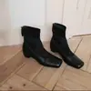 Botas de Ballet Elásticas Retrô Femininas 2026 Novo Estilo Moda Tendência Bico Quadrado Botas Meia Design Nariz de Porco Botas Curtas