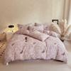 Clase de Lujo Ligero Grado A Algodón Lavado y Lino para Maternidad e Infancia Juego de Cuatro Piezas Funda de Edredón Individual Dormitorio de Estudiantes Cama Sábanas de Cama Juego de Tres Piezas para el Hogar
