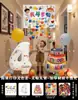 Decoración de Escena de Cumpleaños Lluvia de Globos para Cumpleaños Infantil Niño de 3 Años 2 Años Atmósfera de Ceremonia Tela Colgante para Niña Pequeña