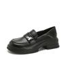 Sapatos de Camada Única Femininos Versáteis Estilo Britânico Sapatos de Couro Pequenos Femininos Profissionais Metal Borboleta Sapatos Primavera e Outono Flat Slip-on Amor Grosso