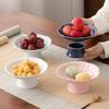 Plato de Frutas Xiangyun Leshui de Estilo Chino Plato de Frutas para Té Plato de Refrescos de Cerámica Simple Plato para Fruta Seca Plato Dividido Bandeja