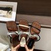 Meias-Pantufas Abertas com Solado Grosso para Mulheres, Estilo Nicho Verão 2026, Sandálias Casuais de Férias para Praia com Aumento de Altura