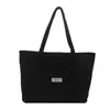 Bolsa de Lona Estilo Ins Tendência Versátil Bolsa de Ombro Grande Capacidade para Livros Aluno Aula Bolsa de Trajeto Bolsa Tote