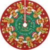 Falda para árbol de Navidad, falda redonda para base de árbol de decoración navideña, falda para árbol de tela con diseño de Papá Noel y muñeco de nieve, 120 cm de diámetro