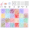 Caixa de conjunto de contas de vidro gelatina de 8mm em duas cores material para embalagem acessório manual DIY materiais contas para pulseira